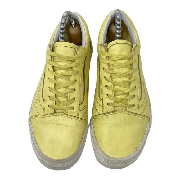 Vans Old Skool Yellow Pastel Leather Sneaker Unisex Size W 7 M 5.5 - Picture 3 of 10